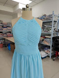 Niulatu Floor Length Prom Dresses A-Line Halter Open Back HZ1007