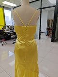 Niulatu Strap Satin Prom Dresses Long A Line Pleated Corset Bridesmaid Formal Dress with HZ1007