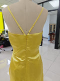 Niulatu Strap Satin Prom Dresses Long A Line Pleated Corset Bridesmaid Formal Dress with HZ1007