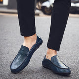 Niulatu Mens Shoes Casual Luxury Brand Summer Men Loafers Genuine Leather Moccasins Light Breathable Slip on Boat Shoes JKPUDUN DJSE