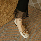 Niulatu Women Shoes Slip-on Shallow Mouth Casual Retro Females Shoes breathable square toe loafer Ladies Daily Footwear DJSE