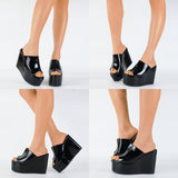 Niulatu Hot Sale Ladies Pumps Solid Slip On Open Toe Platform Sandals Women Wedges Casual Concise Outside Shoes Woman DJSE