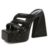 Niulatu Open Toe Platform Flared High Heels women's Sandals Ankle Strap Buckle Summer Fashion Dress Wedding Party Shoes Woman DJSE