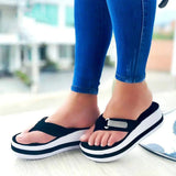 Niulatu Size Women's Shoes 2025 Rhinestone Platform Sandals Women Wedge Slippers Summer Flip Flops Height Increase Beach Slippers DJSE