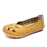Niulatu Women Flats Genuine Leather Women Shoes With Low Heels Loafers Slip On Flat Shoes Soft Women's Flat Shoes Walking Driving Shoe DJSE