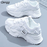 Niulatu Casual Vulcanized Shoes Woman's High Platform Winter Femme Lace Up White Basket Sneakers Women Running Footwear DJSE