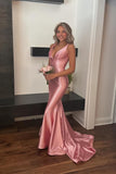 Straps Pink Mermaid Long Formal HZ0308