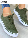 Niulatu Women's Vulcanized Shoes Low-top Round Toe Casual Shoes Flat Shoes Lace-up Walking Shoes Women Versatile Comfortable DJSE