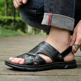 Niulatu Men Leather Sandals Summer Classic Men Shoes Slippers Soft Sandals Men Roman Comfortable Outdoor Walking Footweargj78 DJSE