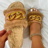 Niulatu Autumn Winter New Women Flat Platform Short Plush Flip Flops Slippers Shoes Woman Lady Sexy Furry Sandals Slippers Shoes DJSE
