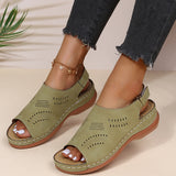 Niulatu Summer Women Platform Rome Sandals PU Leather Wedges Beach Sandalias Woman Open Toe Solid Casual Shoes Plus Size 43 DJSE