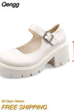 Niulatu Platform Mary Jane Shoes Women Spring Summer Thick Square Heels Pumps Woman Ankle Strap Sweet Lovely Lolita Shoes DJSE