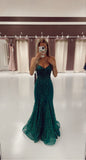 Niulatu V Neck Dark Green Prom Dress Stunning Evening Dress HZ1007