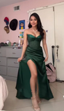 Niulatu Green Strapless Prom Dress Long Formal Evening Dress HZ1007