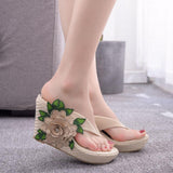 Niulatu High Heel Slippers Woman Slippers Lady Home Slippers Casual Beach Flip Flops Thick Bottom Sandals Women Shoes DJSE