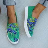 Niulatu Graffiti Women Flat Shoes Shallow Thick Bottom Casual Canvas Female Footwear Spring Slip On Women's Shoes Plus Size 2025 DJSE