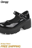 Niulatu Platform Mary Jane Shoes Women Spring Summer Thick Square Heels Pumps Woman Ankle Strap Sweet Lovely Lolita Shoes DJSE