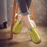 Niulatu stitching shoe covers, faux leather loafers, flat-bottomed casual spring round-toed single shoes, tendon bottom DJSE