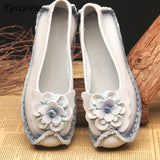 Niulatu Flower Flat Shoes Women's Genuine Leather Moccasins Nurse Shoes Handmade Sewing Women Flats Vintage Ladies Loafers DJSE