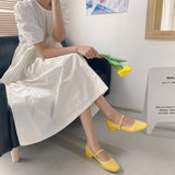 Niulatu Shoes New Spring Thick Heel Square Toe Shallow Mouth Single Shoes Women Wild Fairy Style Mary Jane Shoes DJSE