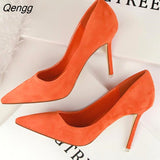Niulatu 2025 New Women Pumps Suede High Heels Shoes Fashion Office Shoes Stiletto Party Shoes Female Comfort Women Heels DJSE