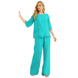 Niulatu Chiffon Mother of The Bride Dress Plus Size Pant Suits Ruffle HZ1007