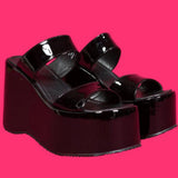 Niulatu New 2025 High Heels Black Gothic Cosplay Comfortable Walking Wedges Summer Thick Platform Sandals Shoes Woman DJSE