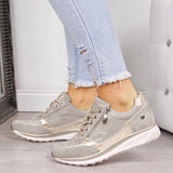 Niulatu Thick Bottom Sneakers For Women Wedge Sneakers Breathable Light Weight Sequined Shake Vulcanized Shoes Fashion Girls 2025 DJSE