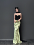 Niulatu Strapless Satin Mermaid Prom Dress Long Evening Dress HZ1007