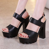 Niulatu 32-43 Block Heel Platform Sandals Summer 2025 Elegant High Heels Sandals Women Soft Leather Shoes for Office Model DJSE