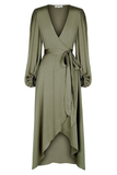Niulatu Women Asymmetric Hem Dress Elegant Maxi Dress Romantic Date Dress Wedding Guest Gown Prom Dress Evening Dress HZ1007