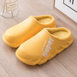 Niulatu Waterproof Non-Slip Home Slippers Men Cotton Shoe EVA Slippers Winter Warm Indoor Ladies Soft Couples Platform Shoes Zapatos DJSE