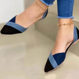 Niulatu Women's Ballet Flats Loafers Autumn Flat Shoes for Women Pointed Toe PU Slip on Shallow Casual Mixed Color Ladies Shoe DJSE