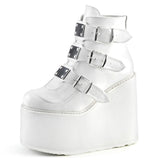 Niulatu Dropshipping INS Hot Brand High Platform Ankle Boots Women 2025 Fashion PVC Strap Decorating High Wedges Shoes Woman DJSE