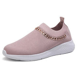 Niulatu to college Women Crystal Sneakers 2025 Woman Flat Mesh Loafer Women's Comfort Vulcanized Ladies White Casual Shoes Trainers Basket Female DJSE