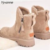Niulatu Women Winter 2025 New In Plus Velvet Woman Shoes Warm Boots Thick Cotton Shoes Furry Black Women Boots Botas De Mujer DJSE