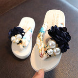 Niulatu New Non-slip Children's Flip-flops Girls Fashion Beach Shoes Pinch Sandals Female Flowers Slippers Women Wear Size DJSE
