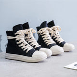 Niulatu Sneakers Women Round Toe Leisure Outwear Black Casual Shoes Platform Lace-Up Trainers Handmade Sapatos Feminina DJSE