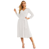 Niulatu Chiffon Bridesmaid Dress V-Back Waist Belt Formal Prom Gown Mother of The Bride Wedding HZ1007