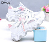 Niulatu Women Sports Shoes Fashion Women's Sneakers 2025 Lace-Up Shoes Hollow Breathable Mesh Vulcanized Shoes Female Leisure Shoes DJSE