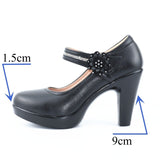 Niulatu 43 Block Heel Platform Shoes Women Pumps 2025 Spring High Heels Shoes Ladies Mary Jane SHoe Plus SIze Office Work Shoes DJSE