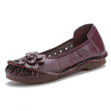 Niulatu Summer Shoes Woman Casual Breathable Flats Ladies Ethnic Style Floral Shoes Plus Size 42 Mom Shallow Loafers DJSE