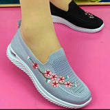 Niulatu Women Sneakers Mesh Breathable Floral Comfort Mother Shoes Soft Solid Color Fashion Female Footwear Lightweight Zapatos De Mujer DJSE