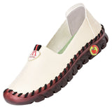 Niulatu Fit Thick Sole Flats Korean Style Shoes For Women Cozy Leather Slip On Shoes Pregnant Woman Maternity Shoes Women&#39;s Loafers DJSE