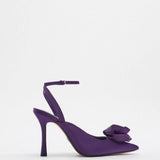 Niulatu Floral Pumps with Pointed Toe and Stiletto Slingback Strap Chunky Heels Party Prom Shoes Women DJSE