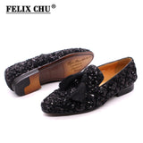 Niulatu Mens Tassel Loafers Sequin Casual Shoes British Style Gentleman Wedding Dress Shoes Red Breathable Men Party Dinner Formal Shoes DJSE