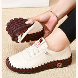 Niulatu Loafers Woman Spring Autumn Orthopedic Sneakers Mom Cozy Oxford Leather Moccasins Ladies Flat Shoes DJSE