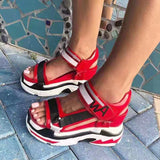 Niulatu Women Shoes 2025 New Summer Super High Heels Ladies Casual Sandals Wedge Chunky Gladiator Cross Strap Sandals DJSE