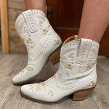Niulatu Estern Boots For Women Ankle Bootie Cowboy Cowgirls Flower Print Fashiin Chunke Heel Slip On Shoes 2025 DJSE