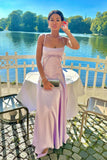 Lavender Straps A-line Long Formal HZ0308